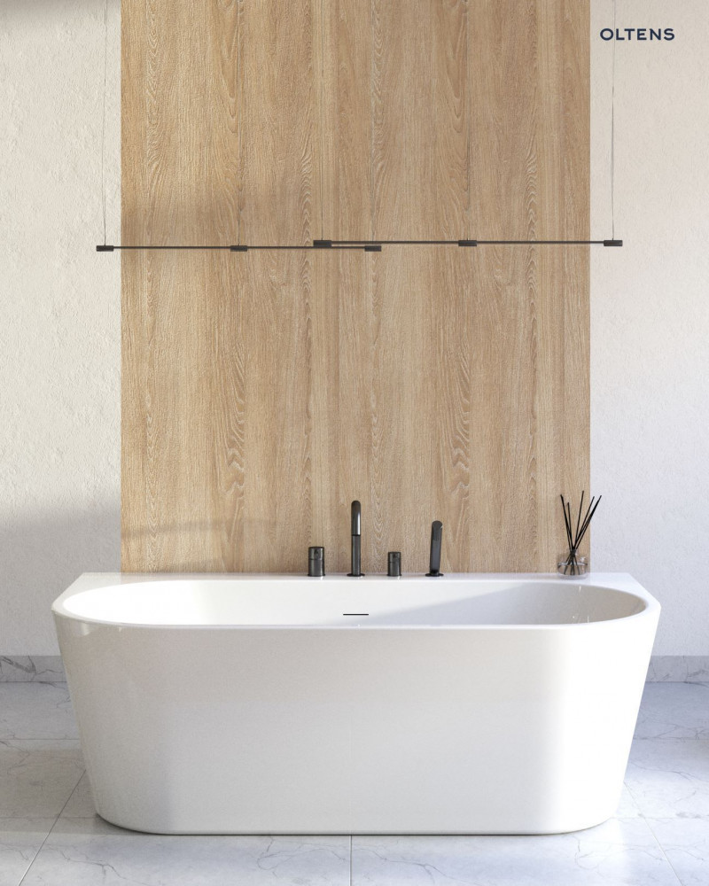 Oltens Hulda wanna wolnostojąca 160x75 cm przyścienna akryl biały połysk 12020000