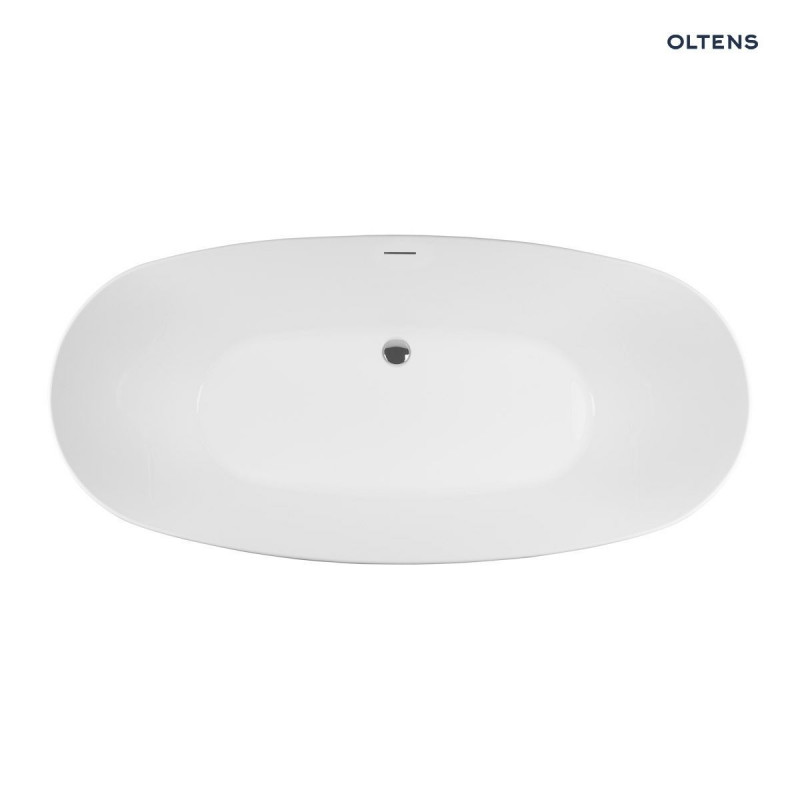 Oltens Ebba wanna wolnostojąca 170x80 cm owalna akryl biały połysk 12012000