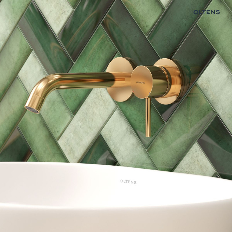 Oltens Molle bateria umywalkowa podtynkowa kompletna złoty połysk 32600800