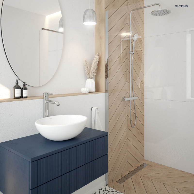 Oltens Molle bateria umywalkowa wysoka stojąca chrom 32500100