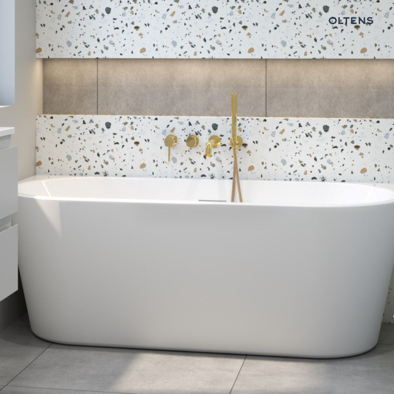 Oltens Molle bateria wannowa podtynkowa 4-otworowa kompletna złoty 34105800