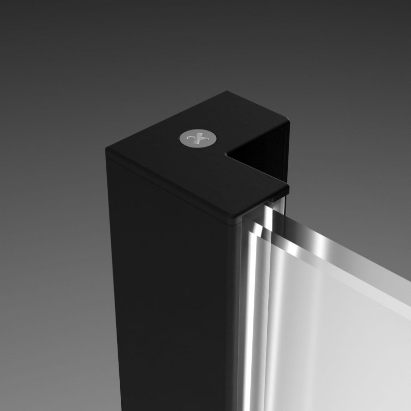 Radaway Essenza Black KDJ+S drzwi otwierane lewe 80 cm do kompletowania ze ściankami czarny przeźroczyste Easy Clean 1385021-54-01L