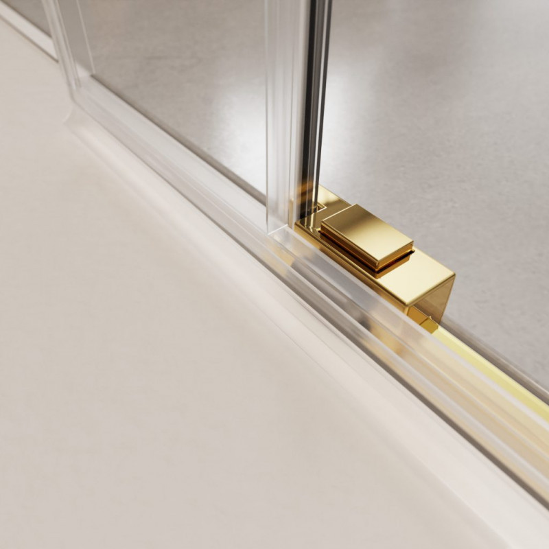 Radaway Idea Gold KDD kabina prostokątna 100x70 drzwi przesuwne złoty przeźroczyste Easy Clean 387062-09-01L + 387065-09-01R