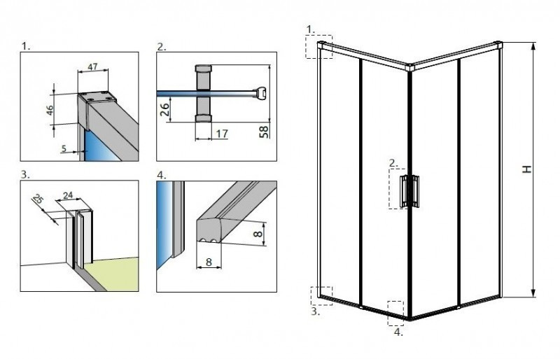 Radaway Idea Black KDD kabina prostokątna 90x75 drzwi przesuwne czarny przeźroczyste Easy Clean 387060-54-01L + 387066-54-01R