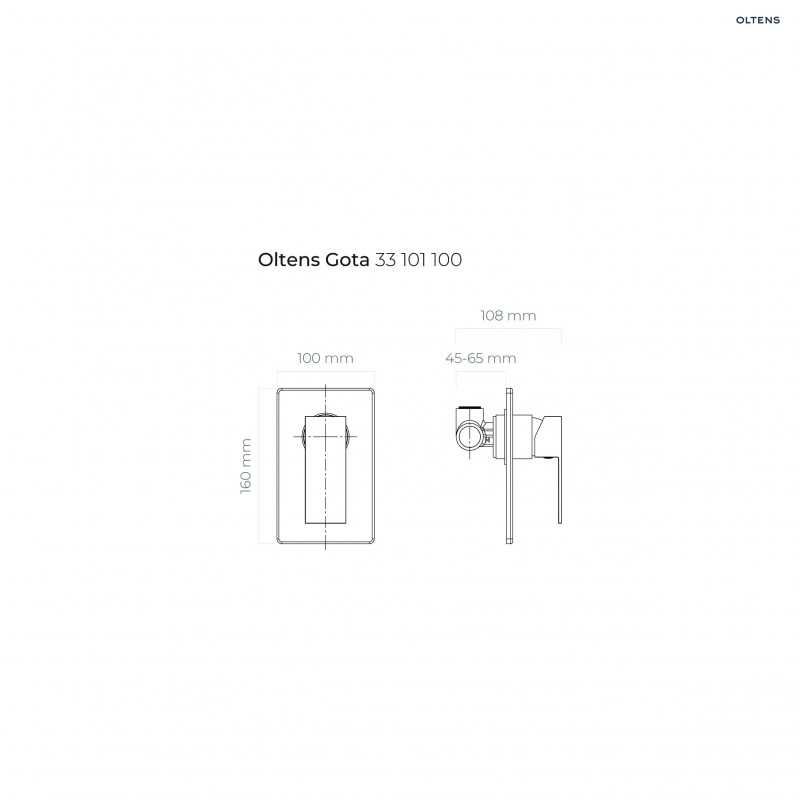 Oltens Gota bateria prysznicowa podtynkowa kompletna chrom 33101100