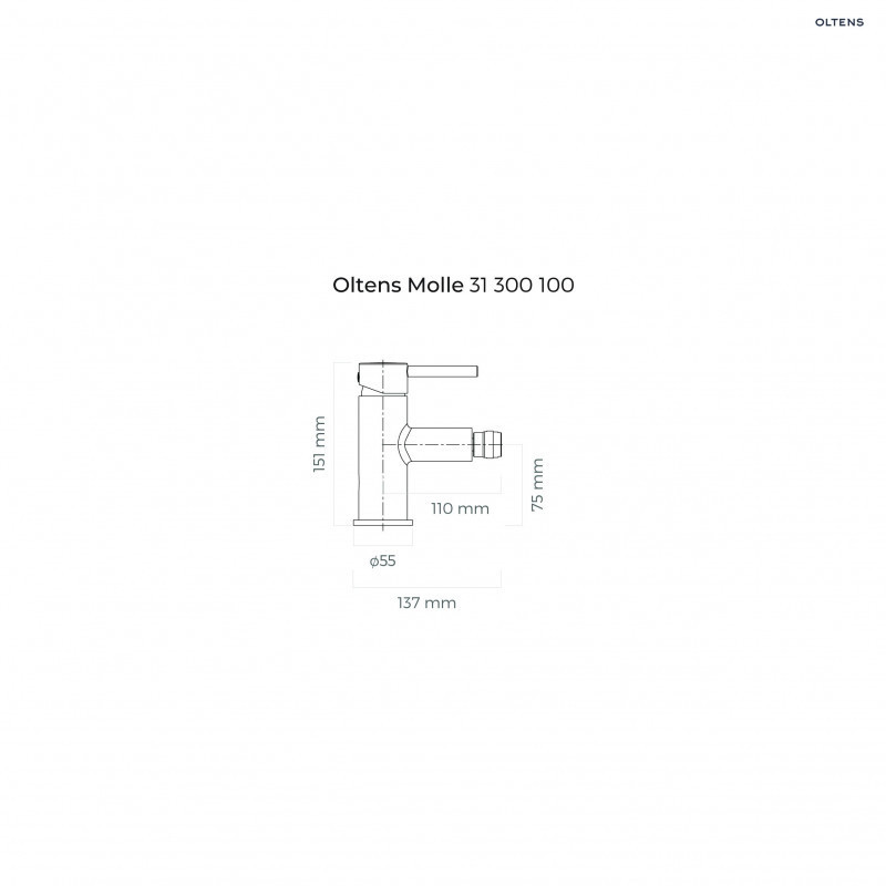 Oltens Molle bateria bidetowa złoty 31300800