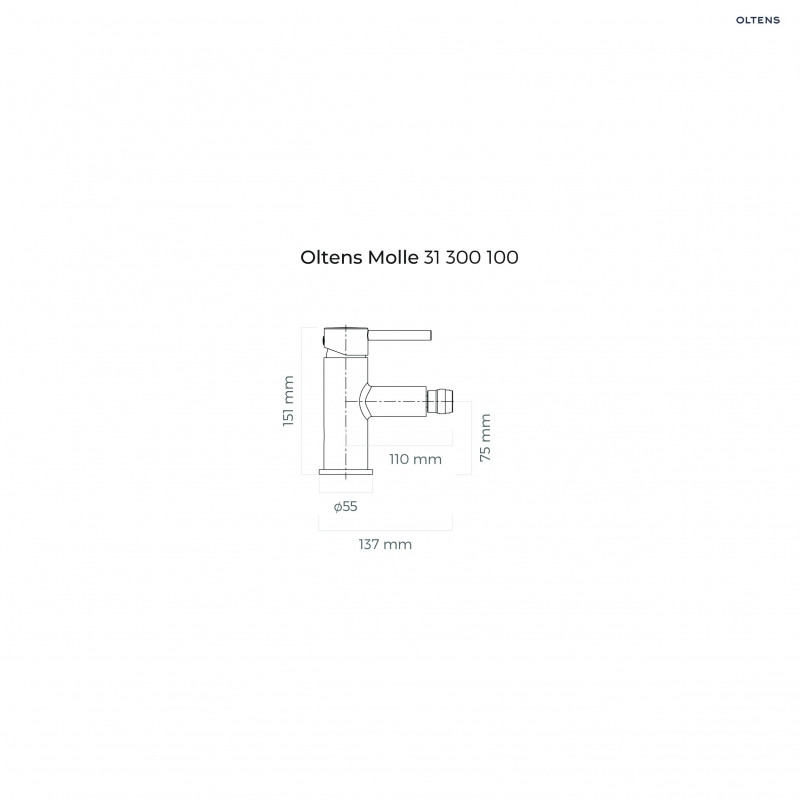 Oltens Molle bateria bidetowa chrom 31300100