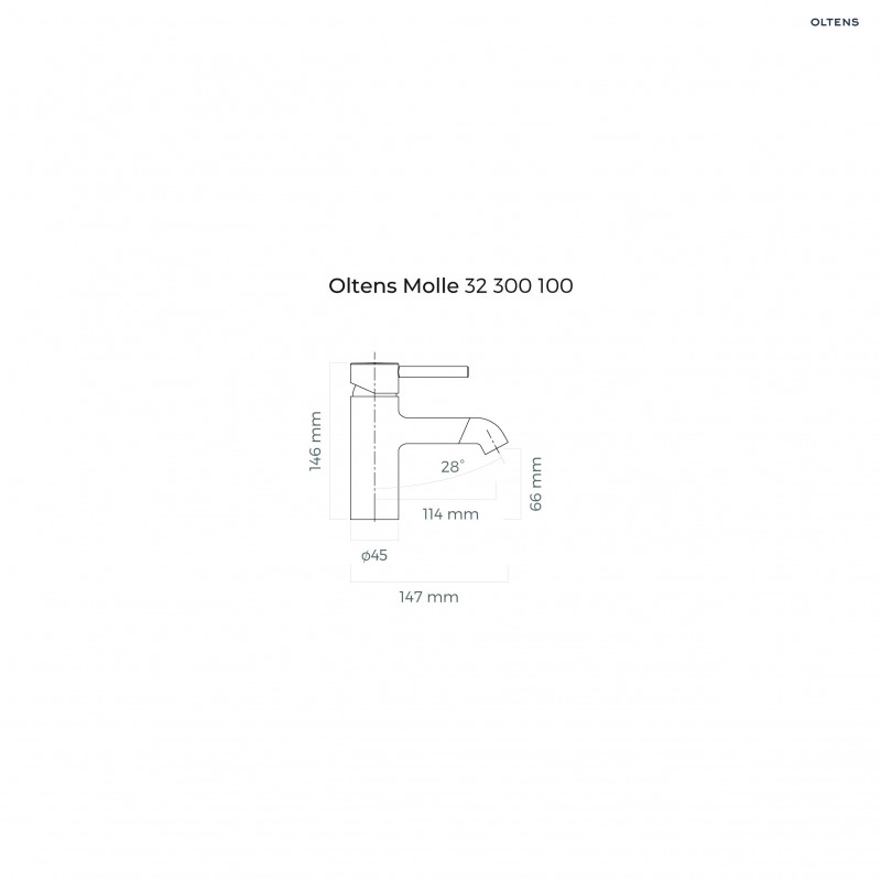 Oltens Molle bateria umywalkowa stojąca chrom 32300100