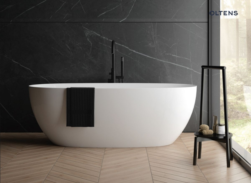 Oltens Ebba wanna wolnostojąca 170x80 cm owalna akryl biały połysk 12012000