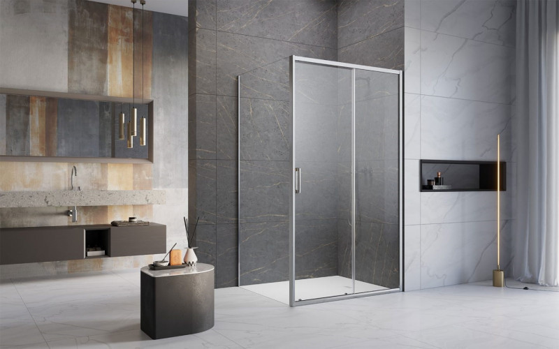 Radaway Premium Pro KDJ kabina prostokątna 120x75 drzwi przesuwne 120 prawe + ścianka 75 chrom przeźroczyste Easy Clean 1015120-01-01R + 1016075-01-01