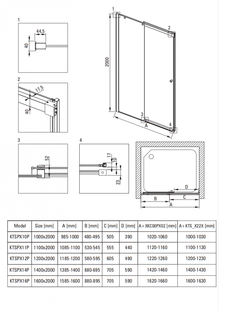 Deante Kerria Plus drzwi prysznicowe przesuwne 140 cm chrom/przeźroczyste TotalWhite Active Cover KTSP014P
