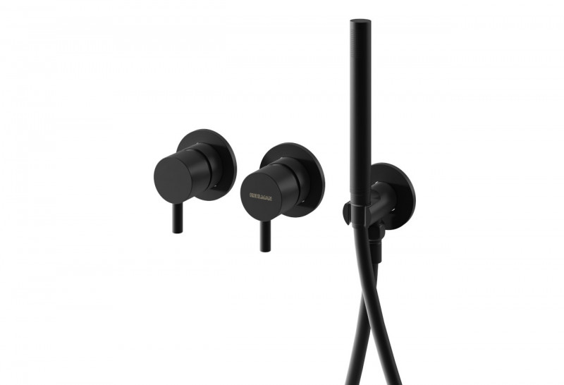 Kohlman Axel Black podtynkowa bateria wannowo-prysznicowa 3-otworowa czarny mat QW260AB