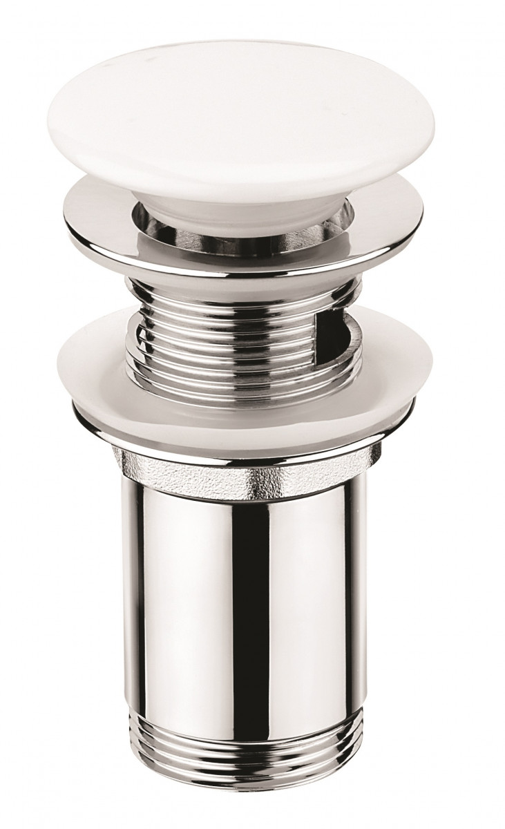 Deante korek umywalkowy click-clack uniwersalny okrągły biały NHCC10U