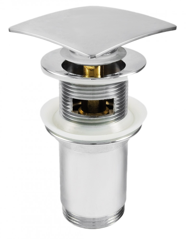 Deante korek umywalkowy click-clack uniwersalny kwadratowy chrom NHC011U