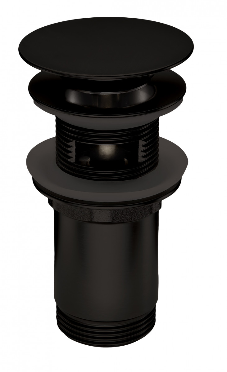 Deante korek umywalkowy click-clack uniwersalny okrągły czarny matowy NHCN10U