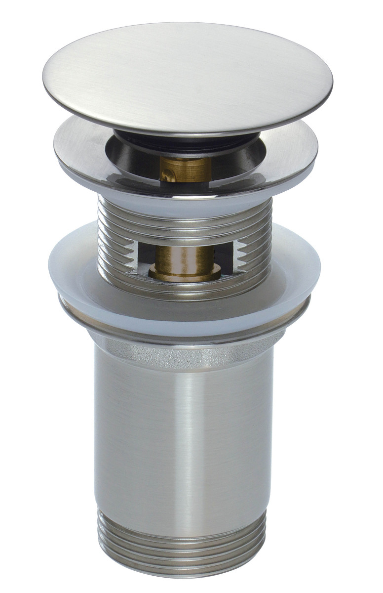 Deante korek umywalkowy click-clack uniwersalny okrągły stal szczotkowana NHCF10U