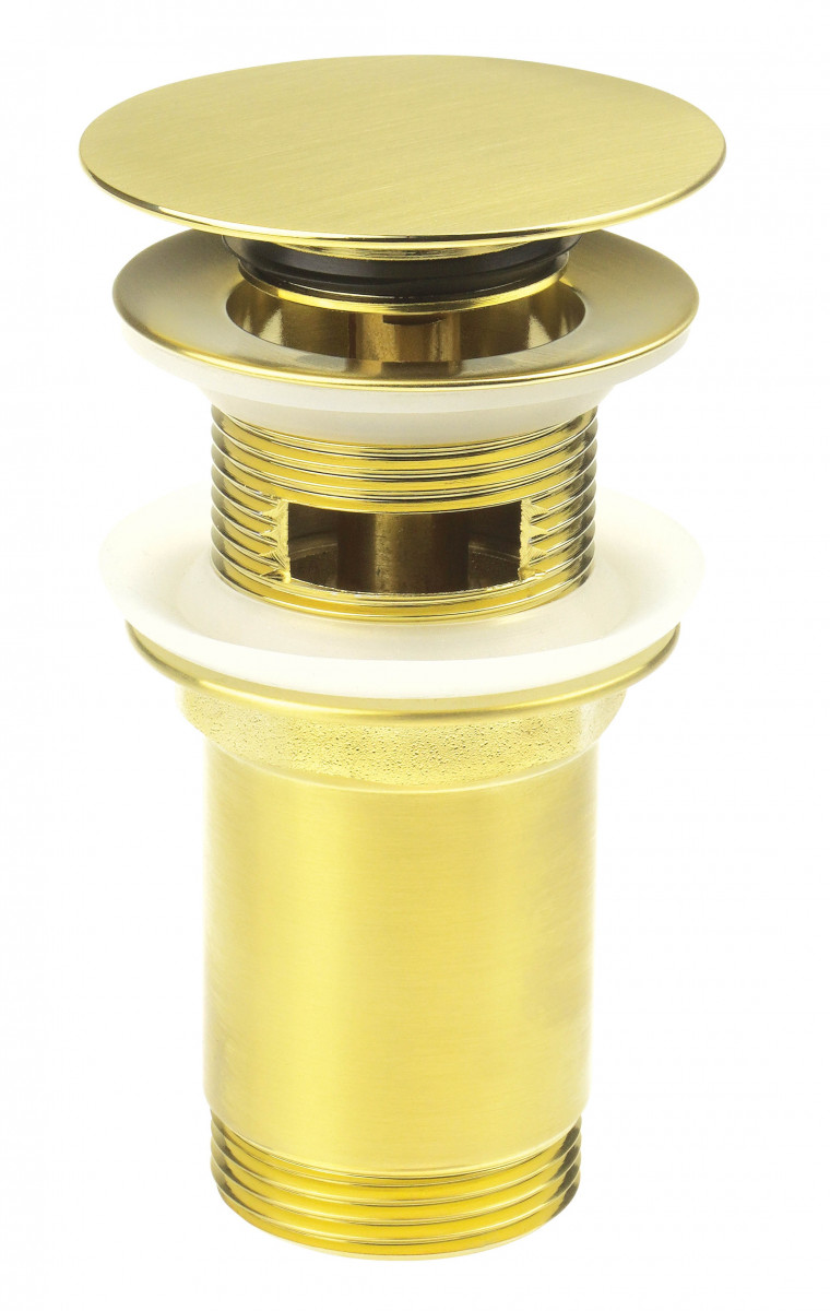 Deante korek umywalkowy click-clack uniwersalny okrągły złoty szczotkowany NHCR10U