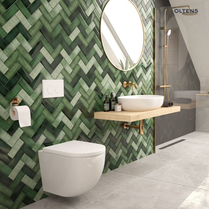 Zestaw Oltens Hamnes Stille muszla wisząca PureRim SilentWhirl z deską wolnoopadającą biały 42023000