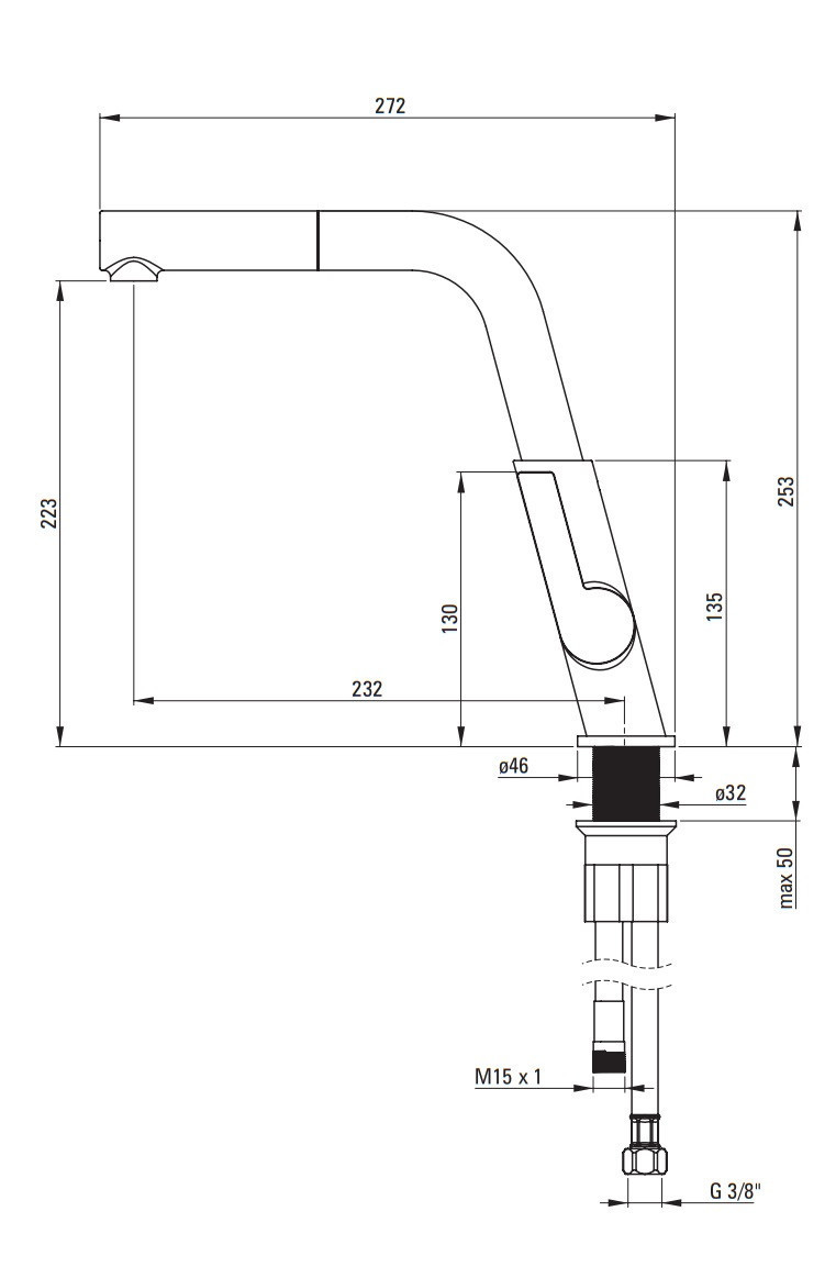 Deante Silia bateria zlewozmywakowa z wyciąganą wylewką titanium BQSD73M