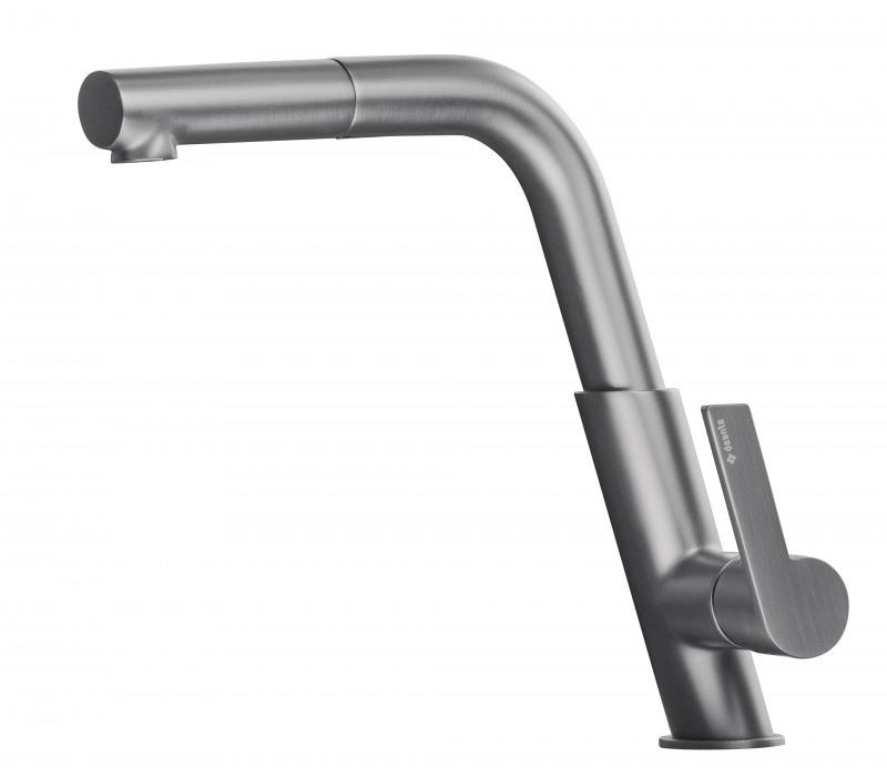 Deante Silia bateria zlewozmywakowa z wyciąganą wylewką titanium BQSD73M