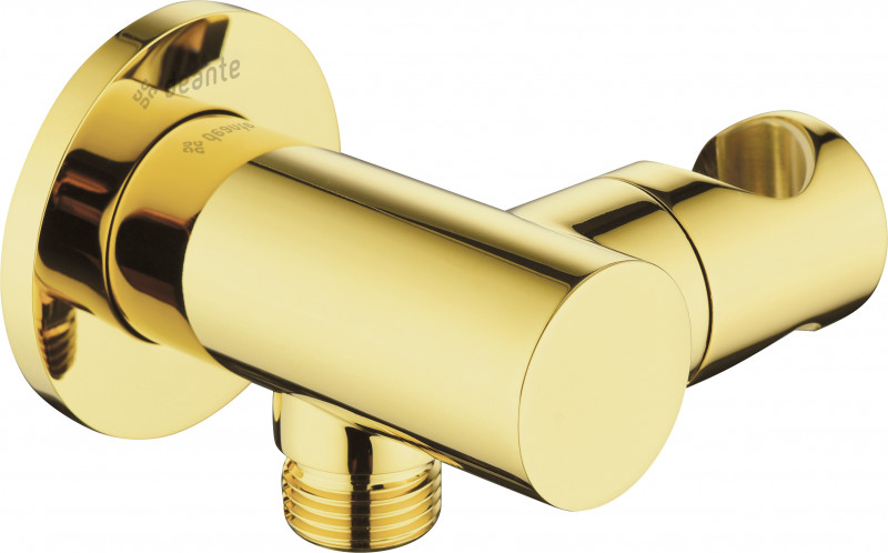 Deante Cascada przyłącze kątowe okrągłe z uchwytem na słuchawkę złoty NACZ57K