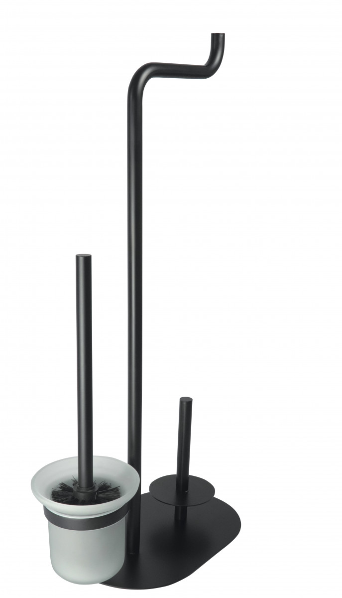 Deante Silia zestaw wolnostojący szczotka WC + stojak na papier czarny matowy ADIN732