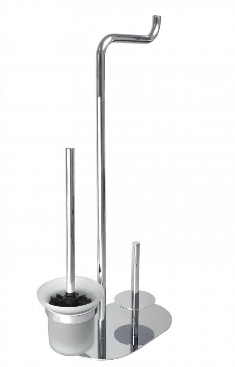 Deante Silia zestaw wolnostojący szczotka WC + stojak na papier chrom połysk ADI0732