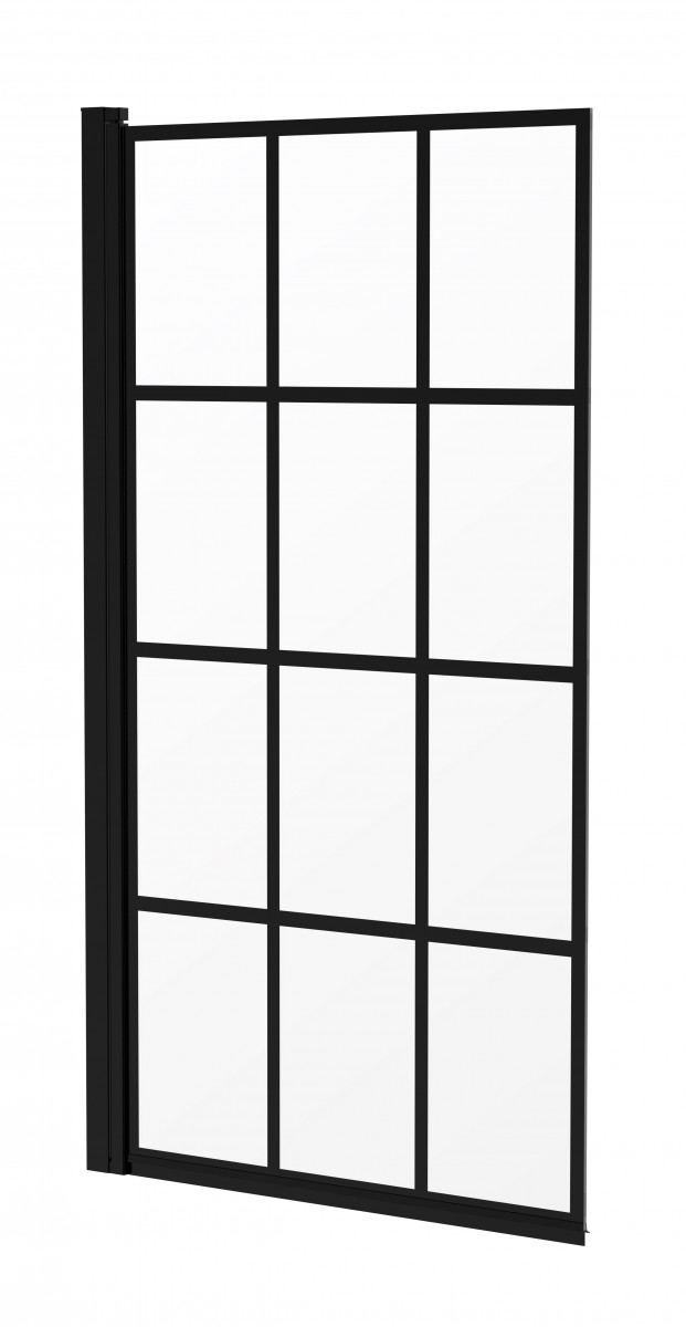 Deante Jasmin Nero parawan wannowy 80x140 czarny mat krata / przeźroczyste Active Cover KTJN72P