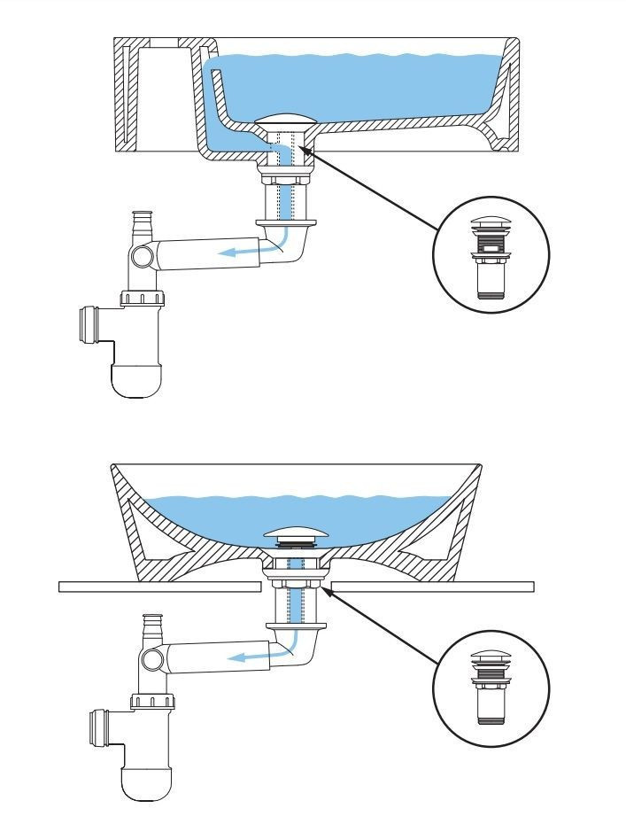 Deante korek umywalkowy click-clack uniwersalny okrągły stal szczotkowana NHCF10U