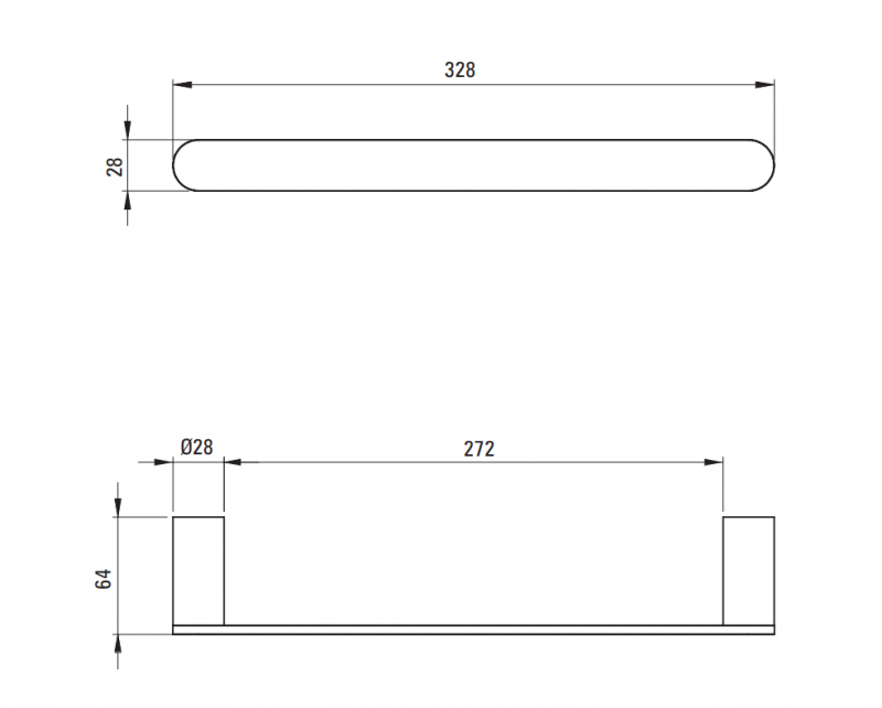 Deante Round reling wieszak ścienny na ręcznik 30 cm czarny matowy ADRN611