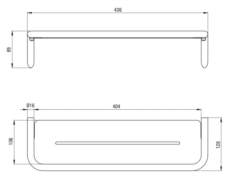 Deante Silia wieszak półka ścienna czarny matowy ADIN511