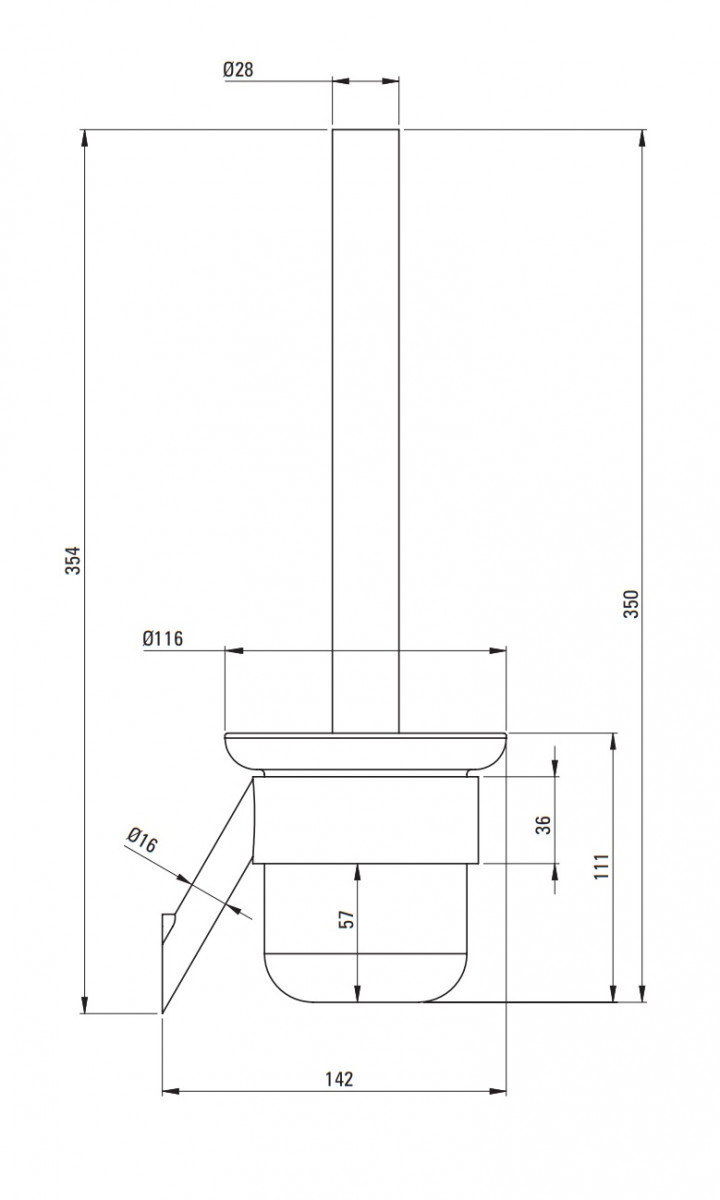 Deante Silia szczotka WC wisząca titanium ADID711