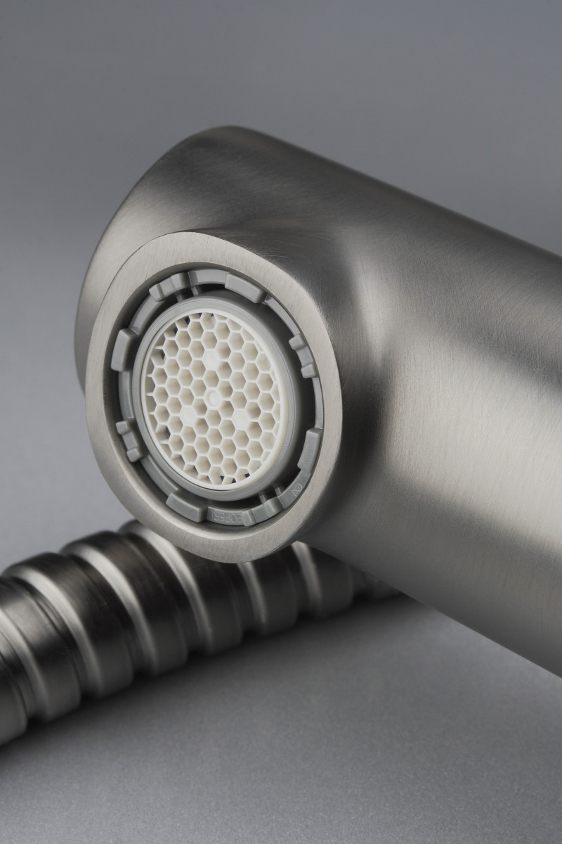 Deante Silia bateria zlewozmywakowa z wyciąganą wylewką titanium BQSD73M