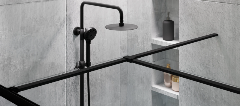 Excellent Fabrika łącznik wsporników kabiny Walk-in czarny KAEX.4008.CON.BL