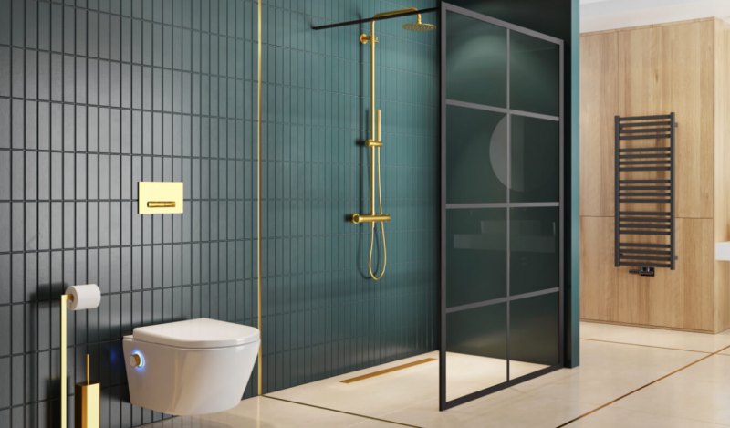 Excellent Fabrika wspornik do ścianki Walk-in czarny KAEX.CZ.WSPO.1200