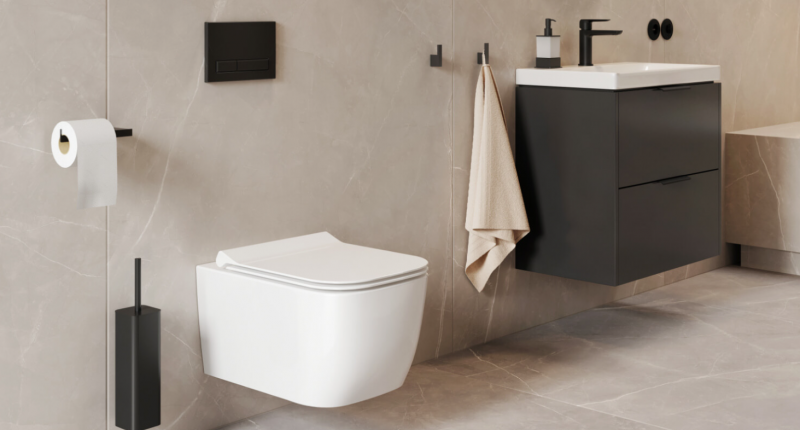 Excellent Gravio przycisk do stelaża WC czarny INEX.GR220.150.BL