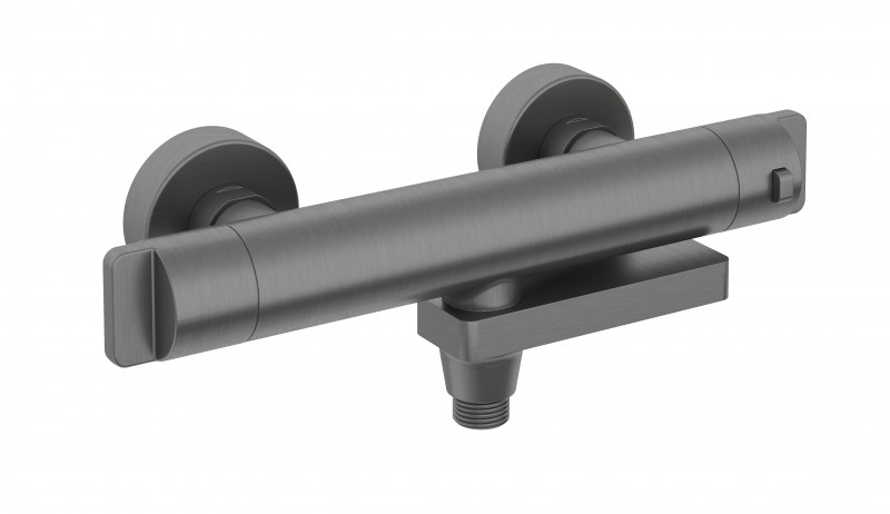 Deante Cascada bateria wannowa termostatyczna ze składaną wylewką ścienna titanium BCHD1BT