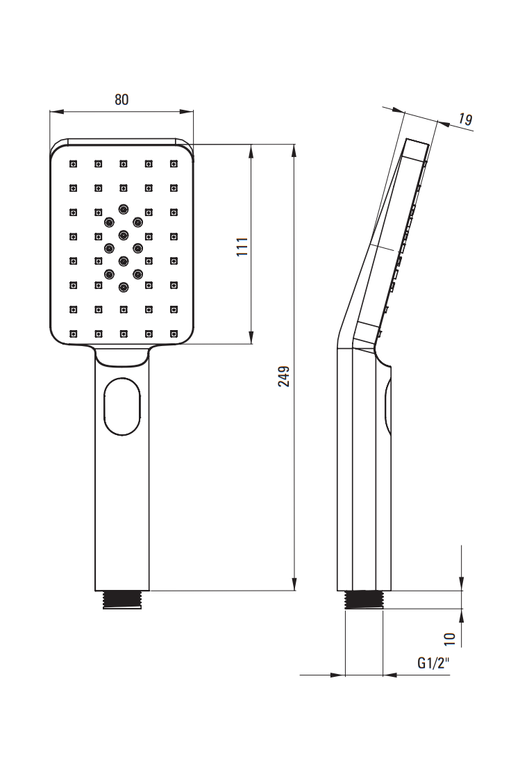 Deante Alpinia słuchawka prysznicowa 3-funkcyjna chrom NGA051S