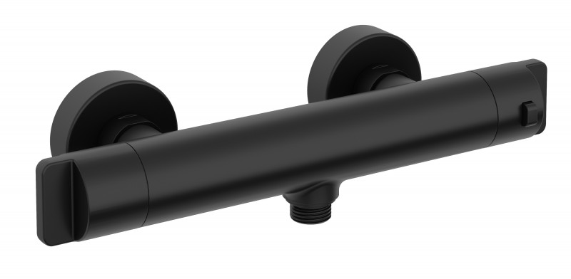 Deante Cascada bateria prysznicowa termostatyczna ścienna czarny matowy BCHN4BT