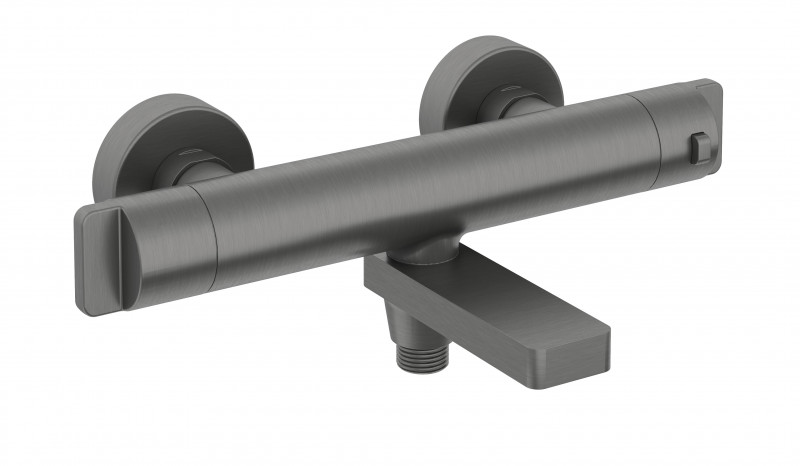 Deante Cascada bateria wannowa termostatyczna ze składaną wylewką ścienna titanium BCHD1BT