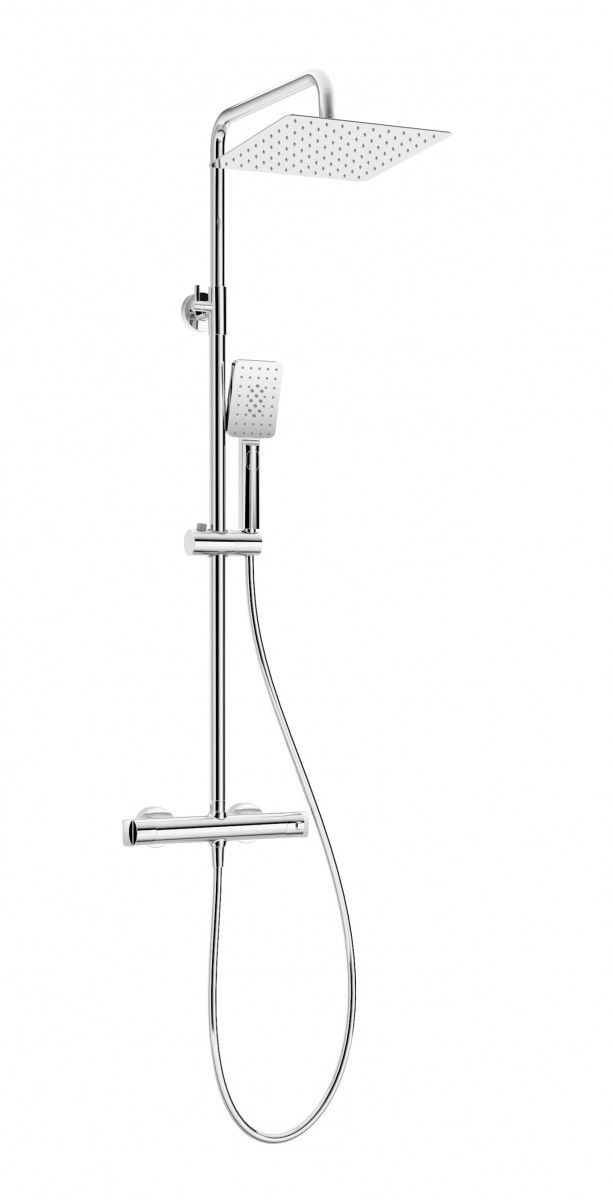 Deante Cascada termostatyczny zestaw prysznicowy z deszczownicą 25x25 chrom NAC04HT