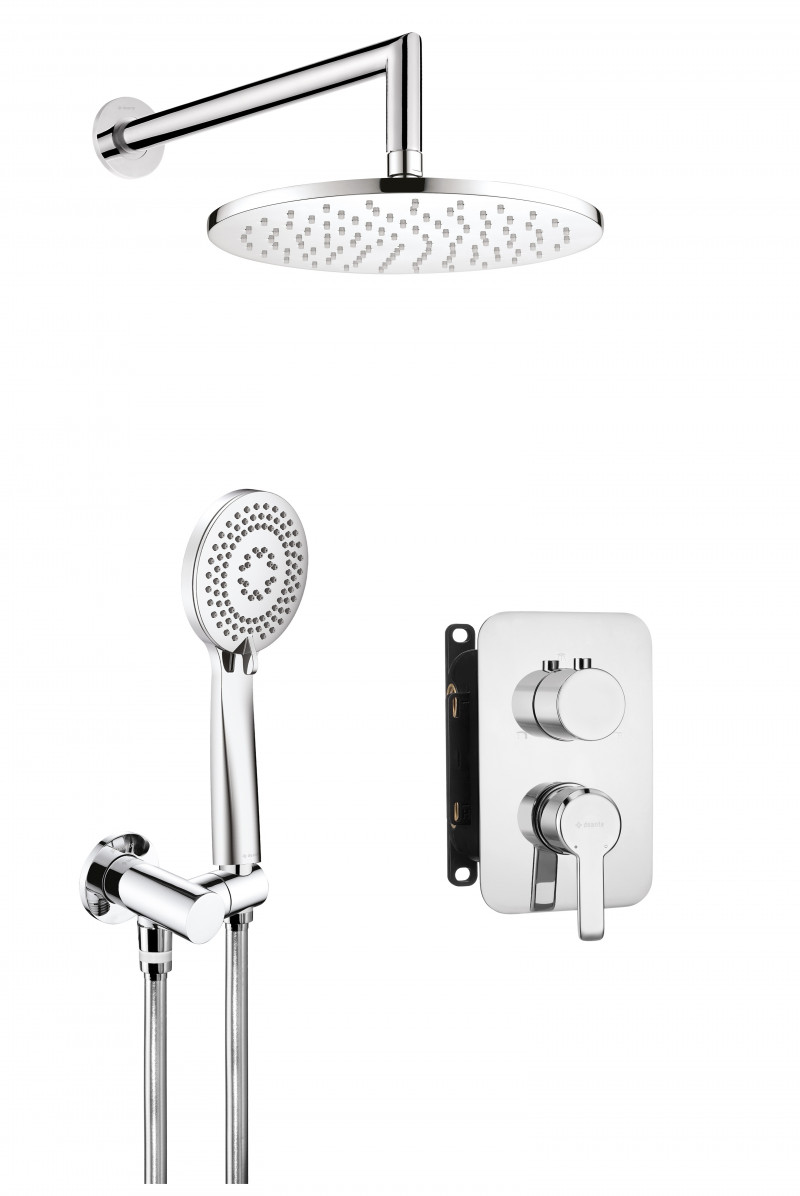 Deante Arnika zestaw prysznicowy podtynkowy z deszczownicą 25x25 chrom połysk BXYZ0QAM