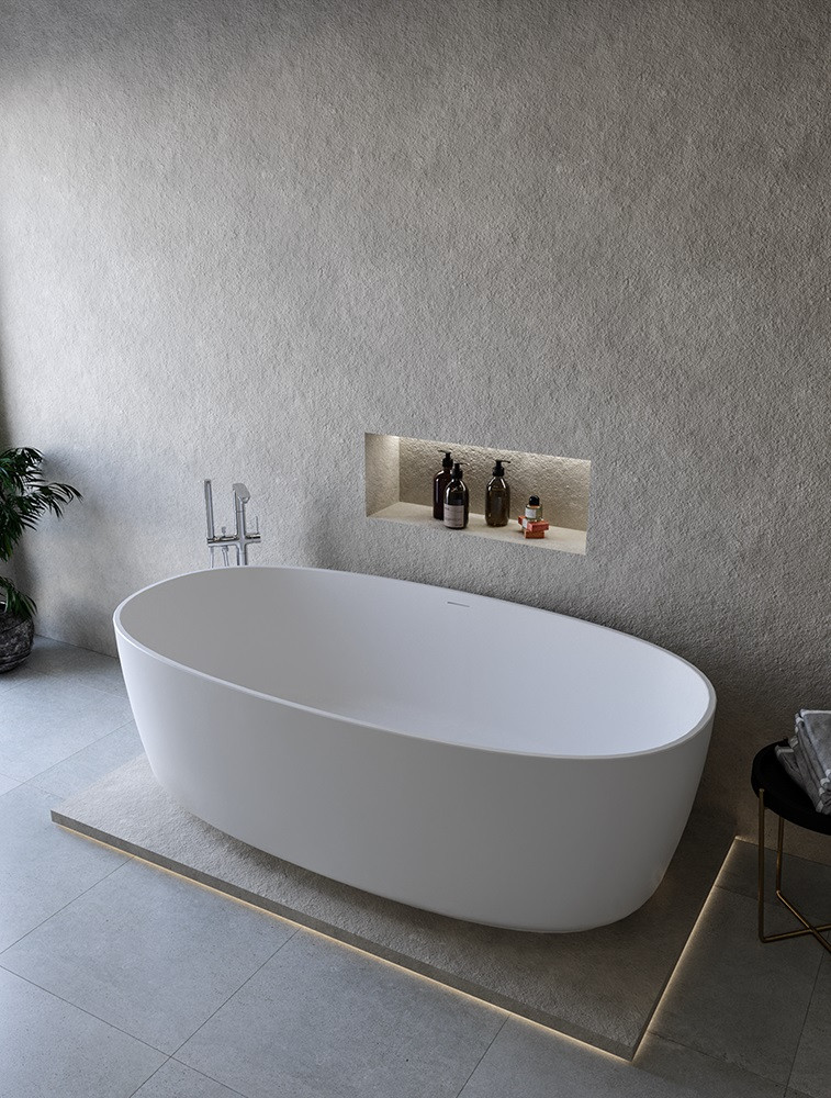 Cristalstone Separado Cinco wanna wolnostojąca 180x90 cm biały matowy, satynowy mat