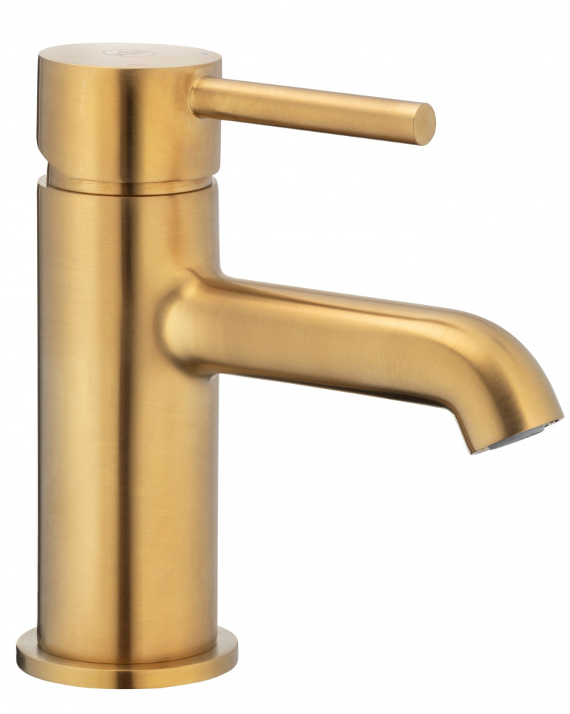 KFA Moza Brushed Gold bateria umywalkowa z korkiem klik-klak złoty szczotkowany 5032-815-31