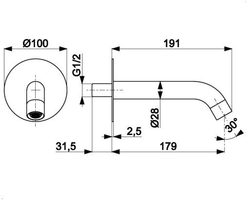 KFA Moza Brushed Gold wylewka wannowa złoty szczotkowany 836-004-31
