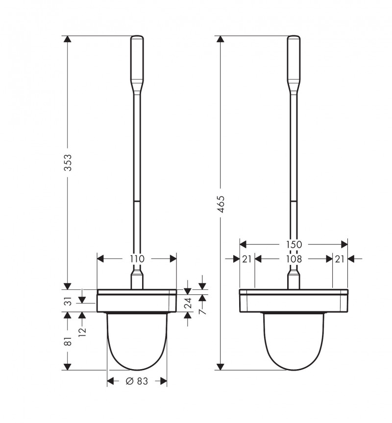 Axor Universal Softsquare szczotka toaletowa wisząca złoty optyczny polerowany 42835990
