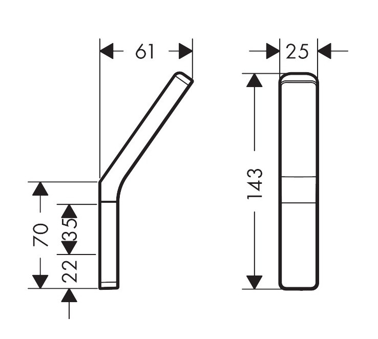 Axor Universal Softsquare haczyk pojedynczy złoty optyczny polerowany 42801990