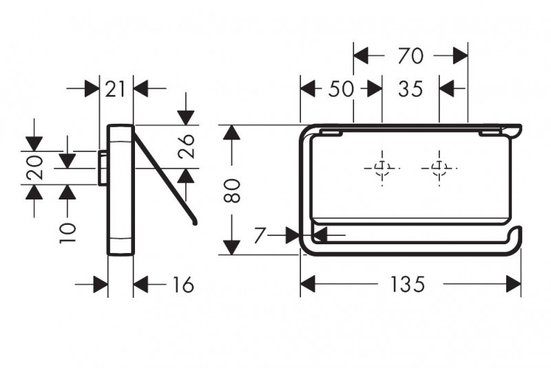 Axor Universal Softsquare uchwyt na papier toaletowy z osłoną złoty optyczny polerowany 42836990