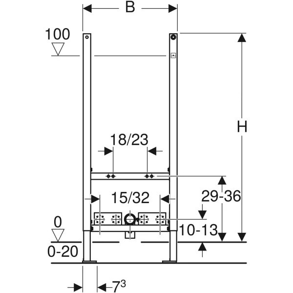 Geberit DuofixBasic H112 stelaż do bidetu 111.534.00.1
