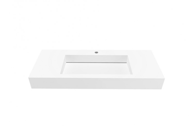 Cristalstone Linea Ideal umywalka 110x45 cm z odpływem liniowym biały satynowy mat U1100-MCOLC